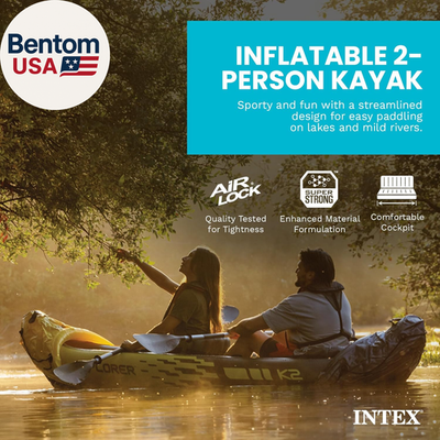 68307EP Explorer K2 Inflatable Kayak Set: Includes Deluxe 86In