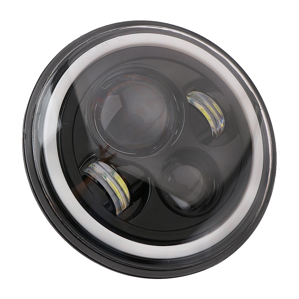 Universal Motorcycle 5.75"" LED Headlight Motorbike Halo DRL Angle Eyes Headlamp