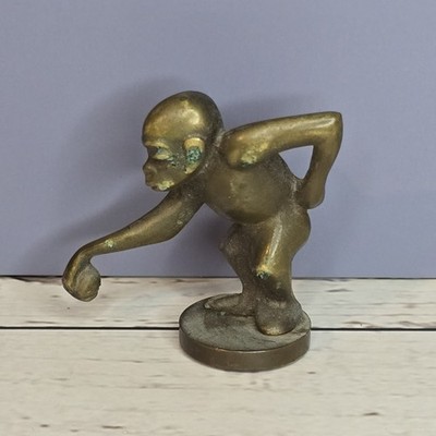 Vtg ANTIQUE VICTORIAN BRONZE MONKEY FIGURAL DESK WAX SEAL PAPERWEIGHT Figure