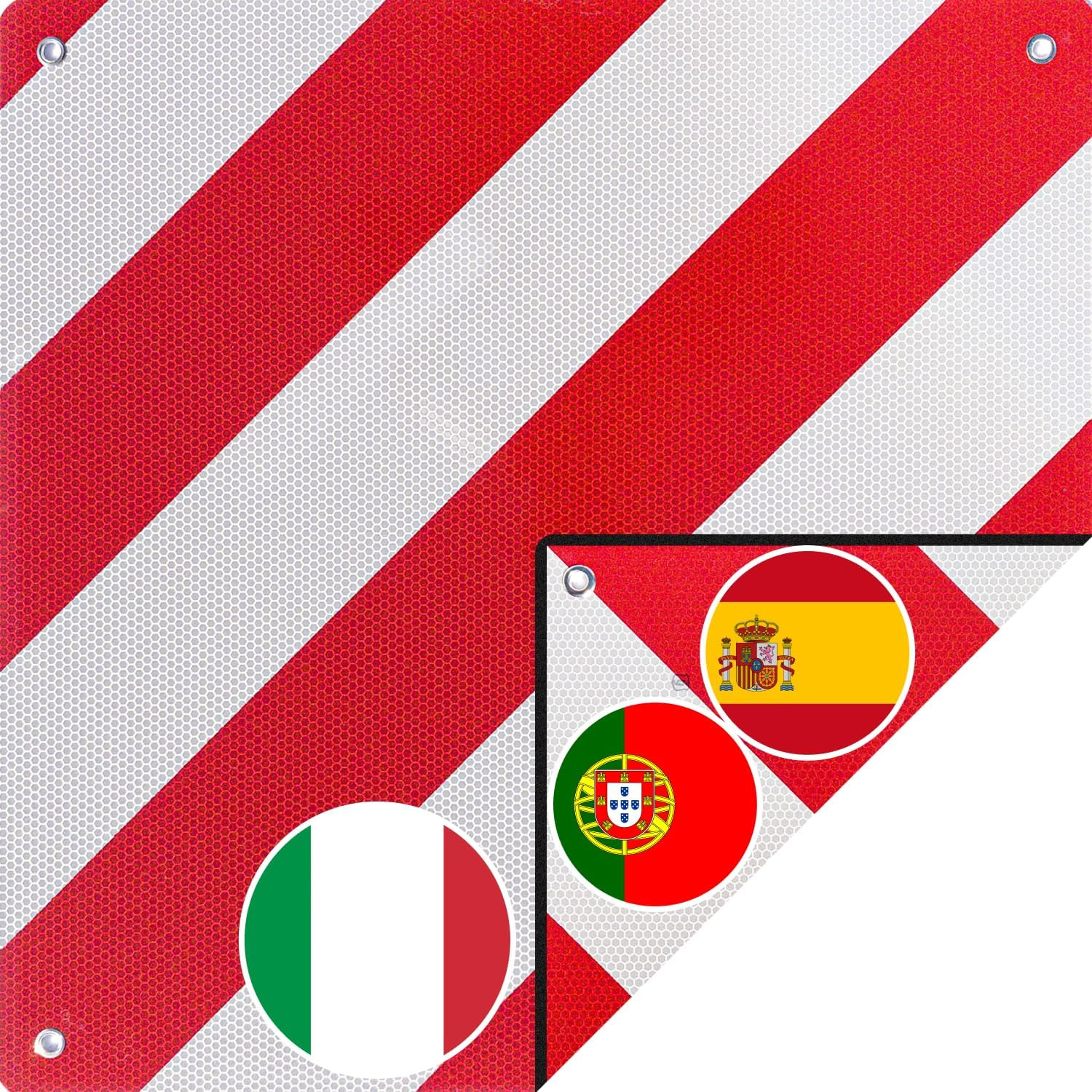 Cartello Carico Sporgente Omologato Italia e Spagna 2 in 1 - Alluminio 50x50