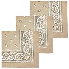 3 PCS Extra Large Bandanas 27x27 Inch Cotton Paisley Handkerchief Jumbo Scarf