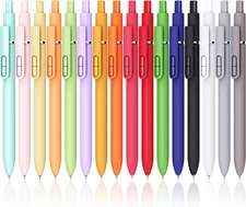 Gel Pens, 16 Pcs Quick Dry Black Ink Pen Fine Point 0.5mm Smooth Writing Pen