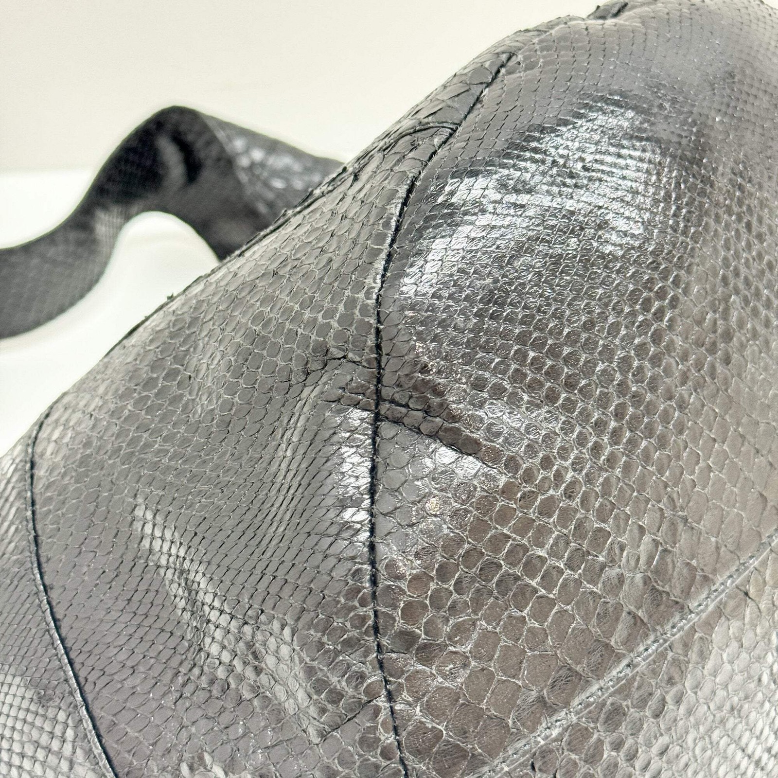 GUCCI Bamboo Black Python Embossed Leather Two Wa… - image 8