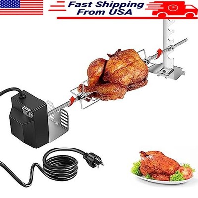 Outdoor Grill Kit Automatic Rotating BBQ W/ Bracket Fixing Screw 120V 4W Motor
