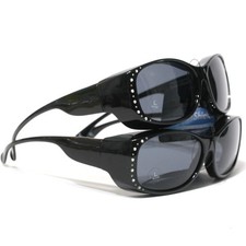 2 Pair Foster Grant Women's Solar Shield Large Fit Over Sunglasses Polarized