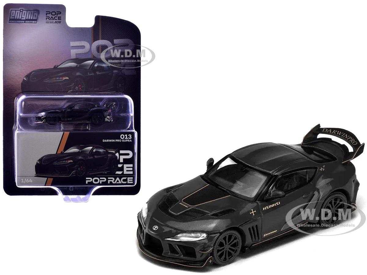 TOYOTA SUPRA DARWINPRO BLACK 1/64 DIECAST MODEL CAR BY POP RACE