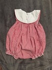 Smocked Lobster Gingham Baby Girl 18-24 Months Dress Romper Outfit Red White — photo 2