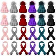 Mini Christmas Knitting Hats And Scarf Set Doll Santa Tree Decor 24 PCS