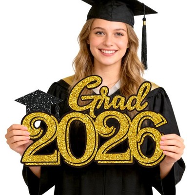 Graduation Decoration 2026 Gold Wood Sign Class Of High School College Decor