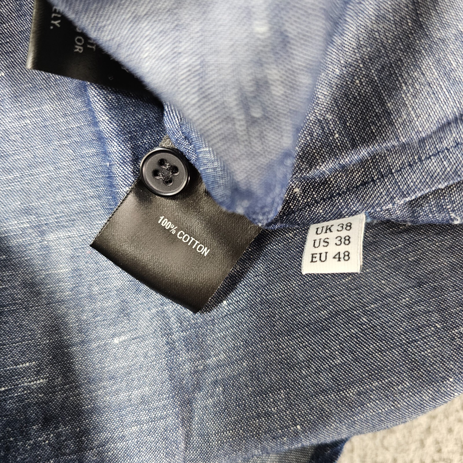 JW Anderson Shirt Mens US 38 EU 48 Dark Indigo Chambray Hidden Button Up