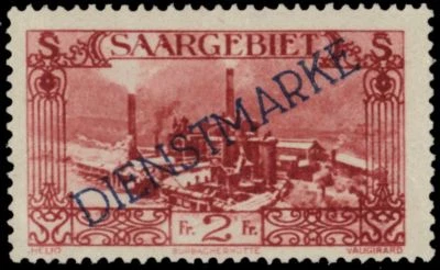 SAAR O26 (Mi D21) - Burbach Steelworks "DIENSTMARKEN" Type I (pa26120) - Image 1 of 2
