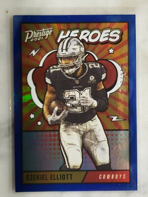 2021 Panini Prestige Ezekiel Elliott Heroes #/249 Blue Cowboys Jersey Match 