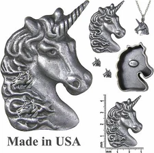 Unicorn Brooch Pin, Necklace, Earrings & Jewelry Box Set * Pewter * by Torino
