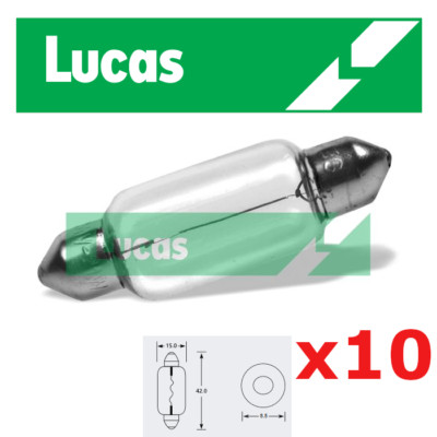 Lucas - 12V 21W SV8.5s - 273 - 15x42mm - Festoon Glühbirne Innen N.Plate x10