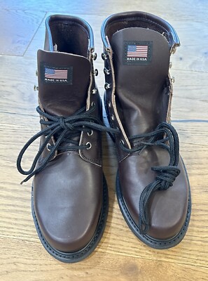 Mens Leather Boots Knapp Shoes Made In USA Sz EEE