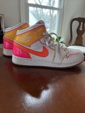 Nike Air Jordan 1 Mid GS Edge Glow White Pink Blast Women 6