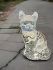 Fenton Opalescent Handpainted Glass Cat Kitten Figurine Signed By S Shepard.