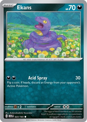 Ekans HP 70 Acid Spray Attack Rare Green Snake Pokémon Card | eBay