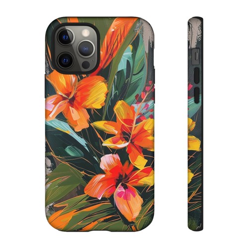 Phone-Ink iPhone, Pixel, Samsung Galaxy Case - Orange Hibiscus Flower Painting - 第 77/191 張圖片