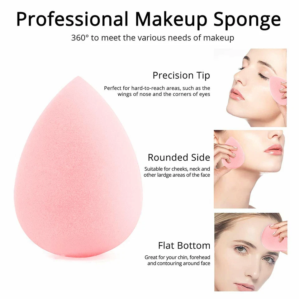 8 esponjas de maquillaje licuadora belleza base cosmética mezclador aplicador látex Fr Foto 2 de 4