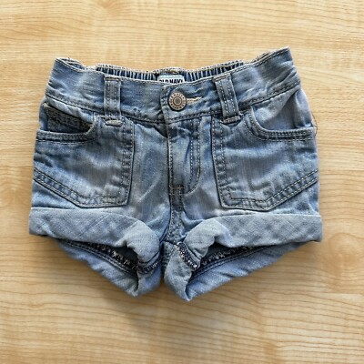 Old Navy Cuffed Denim Jean Shorts in Blue Wash Baby Girl 12-18