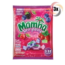 3 Bags | Storck Mamba BerryTasty Assorted Flavor Fruit Chews | 3.52oz