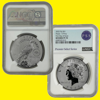 2022 Peace S $1 Silver Dollar NGC RV PF 70 First DAY OF ISSUE mint