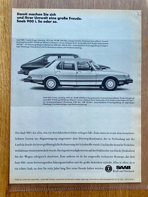 1985 Saab 900 i Sedan & Combi-Coupe Oldtimer Original Vintage Advert Werbung