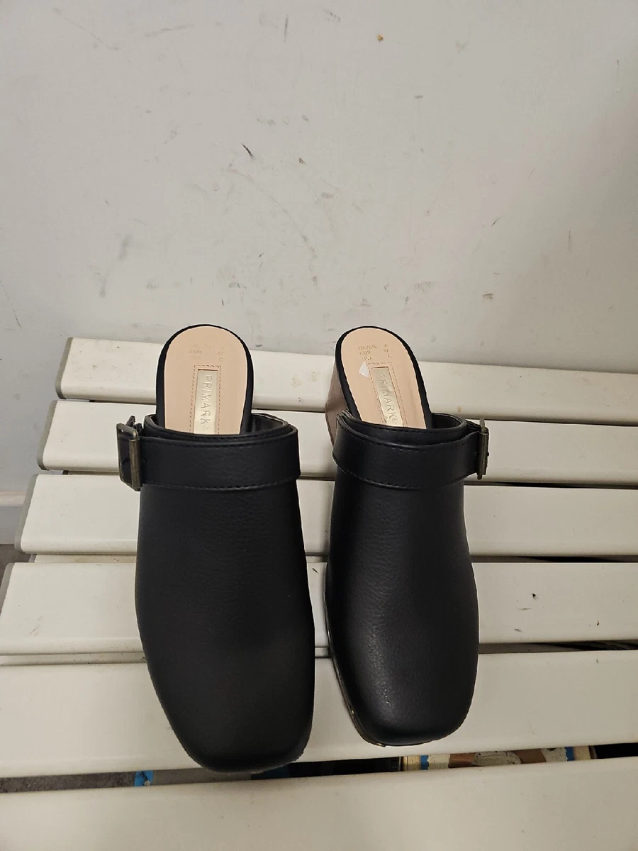Ladies Primark Mule Shoes Black Size 4 EXPRESS SHIPPING
