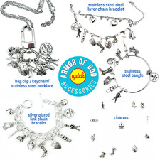 ARMOR of GOD Bangle Charm Bracelet Keychain UPICK Ephesians 6 Faith Based Gifts