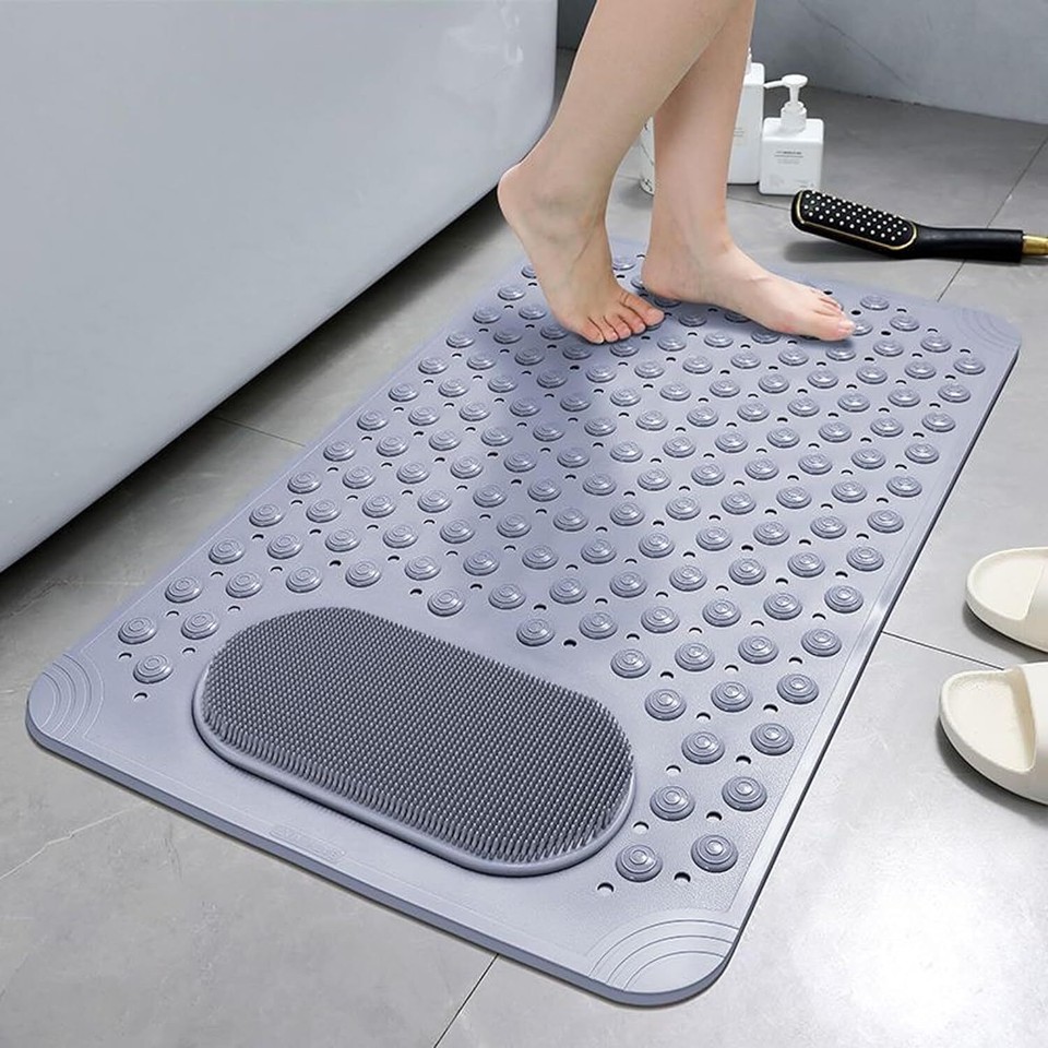 NonSlip Bath Mat Anti Mould Shower Mats TPE Bathroom Bathtub Suction