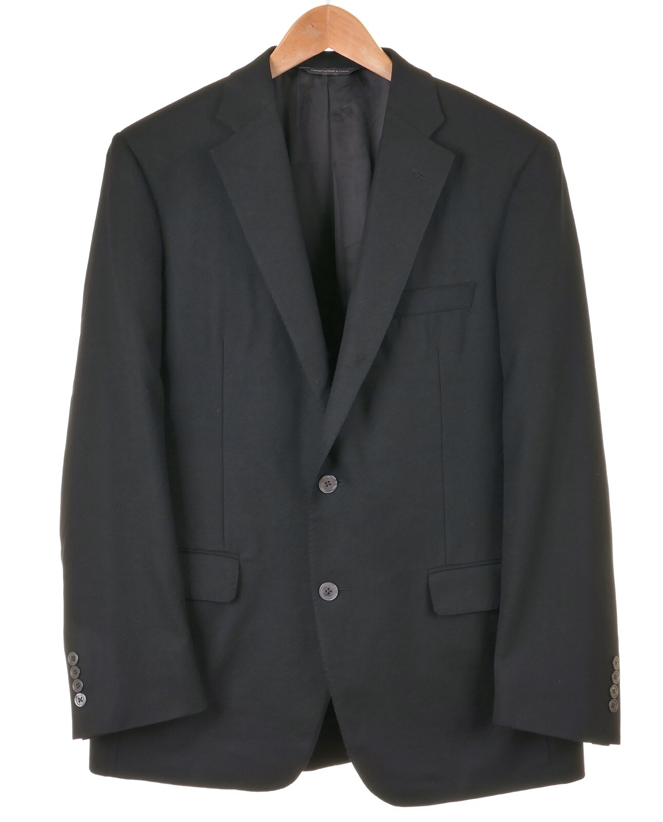 Samuelsohn Solid Black Hopsack Super 110 Wool Spo… - image 1