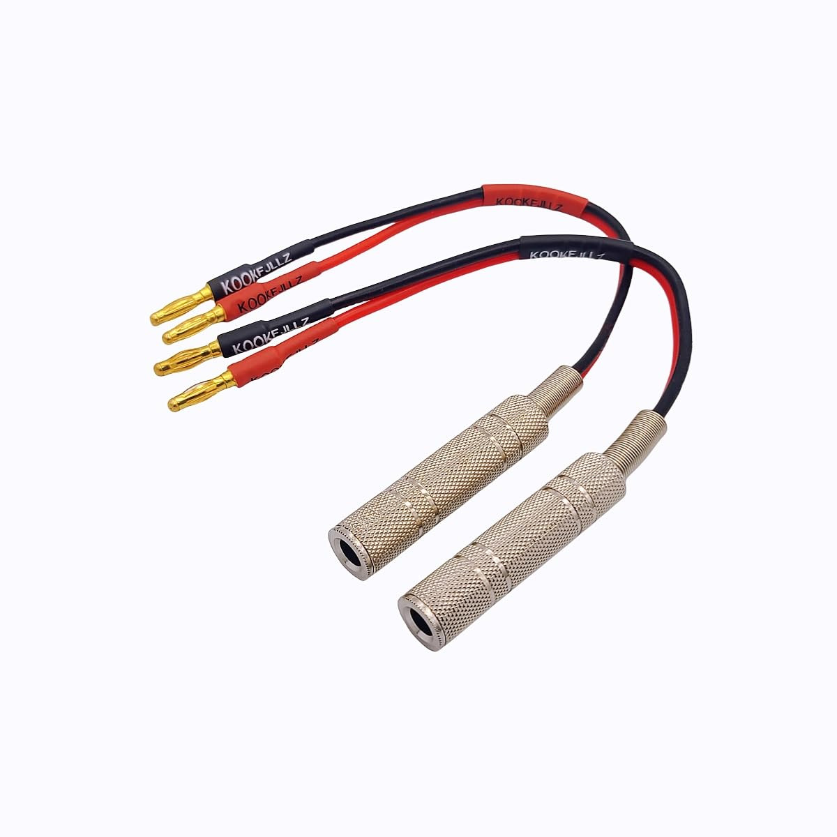 2-Packs 1/4 Inch TS Female to Banana Plug, 6.35Mm Female Jack to Banana Plug Spe