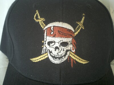 Jolly Roger Pirate BK Black Baseball Hat Cap | eBay