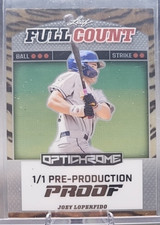 Joey Loperfido 1/1 2024 Leaf Optichrome Clear Tiger Proof Toronto Blue Jays