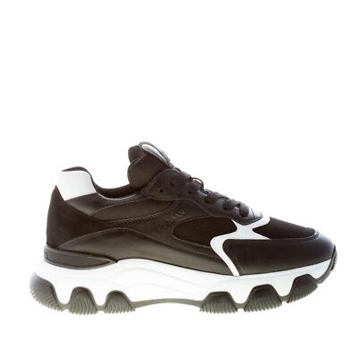 HOGAN damen schuhe Hyperactive sneaker schwarz leder suede netzgewebe weiß