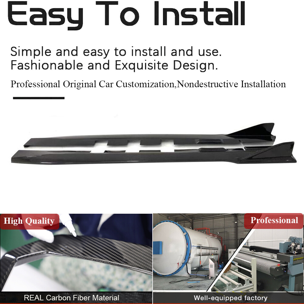 REAL CARBON Side Skirt Extension Lip Panels For TOYOTA GR86 Subaru