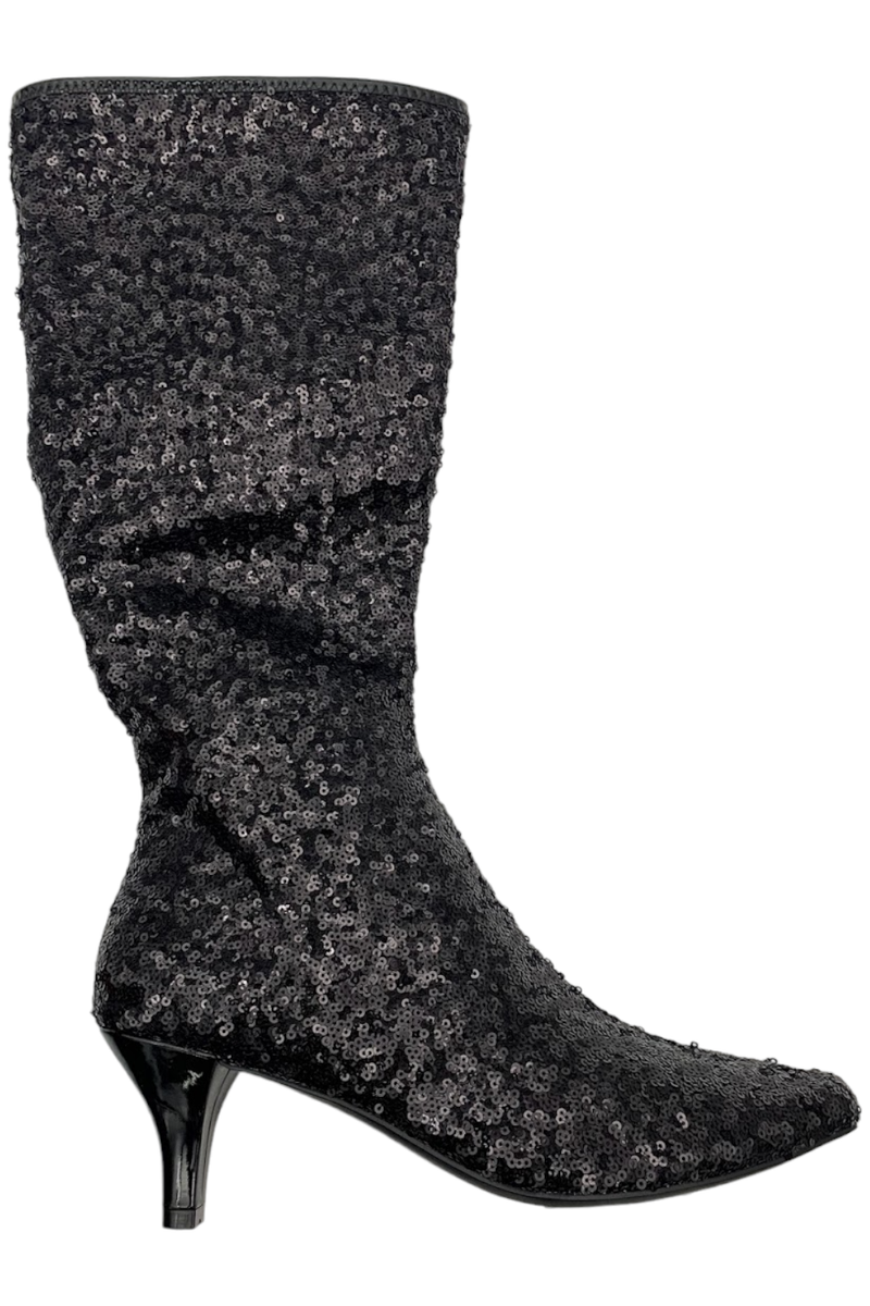 Impo Women's Namora Sequin Stretch Knee High Boots Black