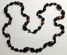 Boho Ethnic Style Black Brown Bead Necklace