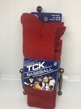 NEW NIP 2 Pair Of TCK Baseball Performance Socks Large Men  s 9-12 RED