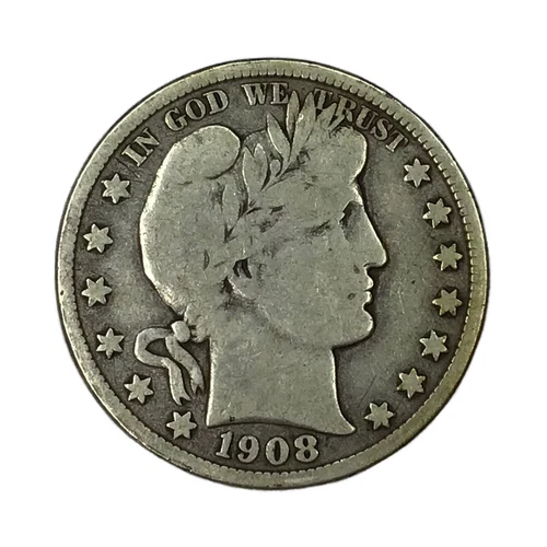 1908-D 50C Barber Half Dollar VG-F #