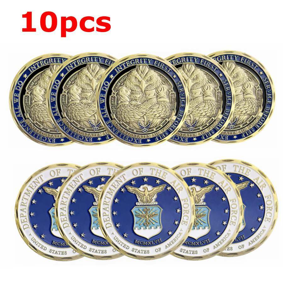 10pcs U.S.AF Core Values Air Force Military Challenge Coin