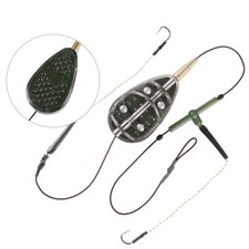 Alimentador de pesca de carpa cebos de pesca jaulas gancho plataforma conjunto/alimentador de método en línea