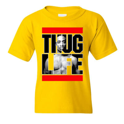 🔥 Tupac Thug Life Kids YOUTH T shirt love 2Pac All Eyez Trust Nobody Music  tee