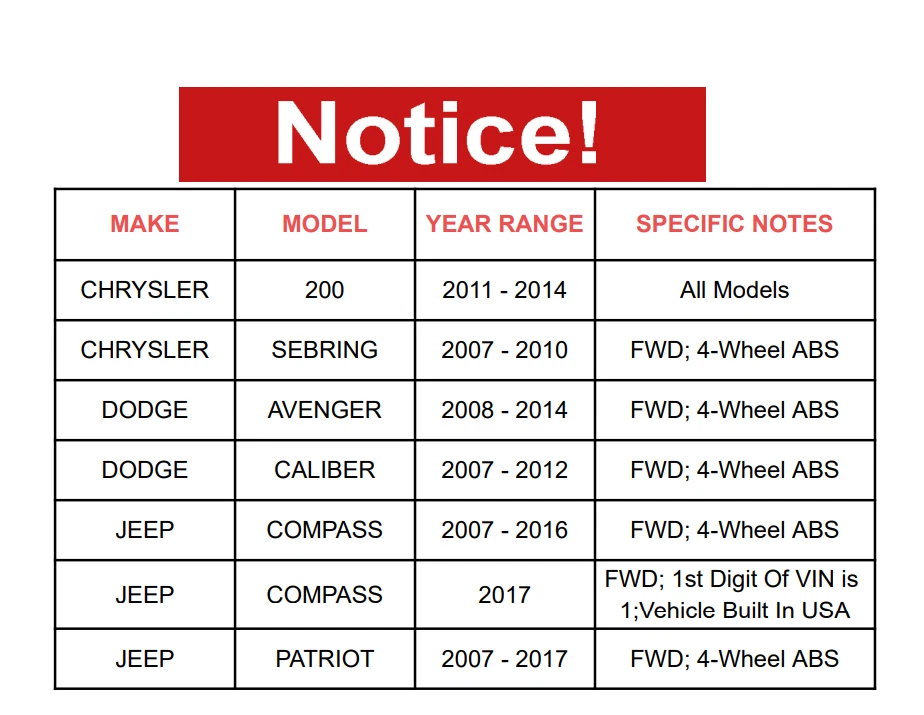 For FWD Chrysler Sebring Dodge Caliber Jeep Compass Rear and Hub Wheel Bearing - Image 2 of 4