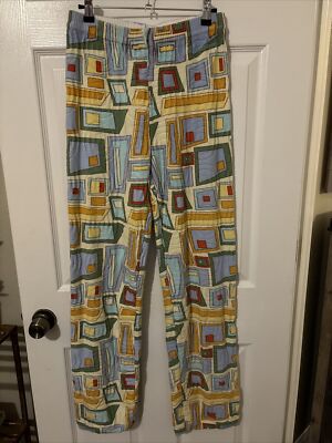 House of Sunny Pepperland Peggy Pants Size 6 Puzzle Print Art To Wear Statement