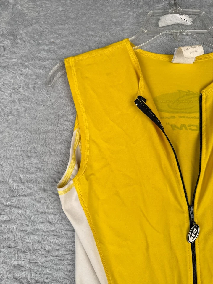 De Soto Skinsuit Cycling Adult Large Yellow Black Tank Sleeveless Padded Nylon - Image 3 of 4