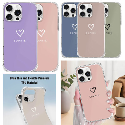 Shockproof Personalised Name Phone Case Cover For iPhone 16 Pro Max 15 13 14 12