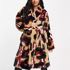 Puma Madison Fur Oversized Coat Women's Pebble Small Petite 532492