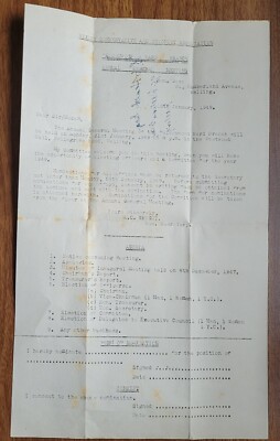 1949 Bexley Conservative and Unionist Association, Falconwood Ward, Jahreshauptversammlung Mitteilung